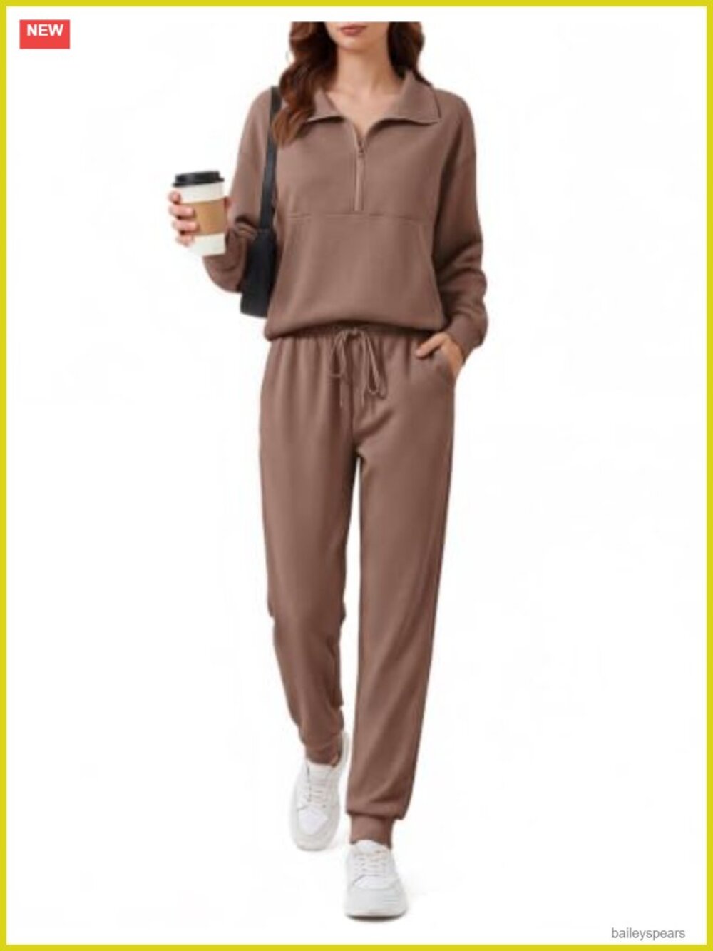 Women's 2 Piece Half Zip Tracksuit Lounge Set Long Sleeve Joggers